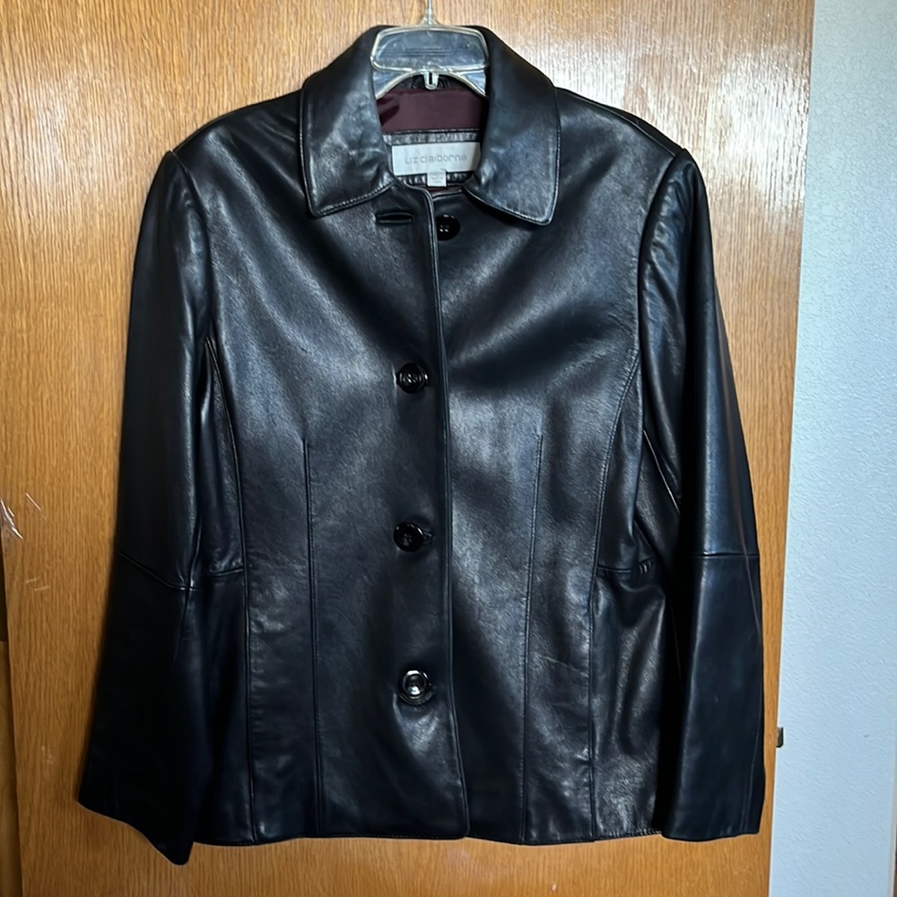 Black leather Jacket.